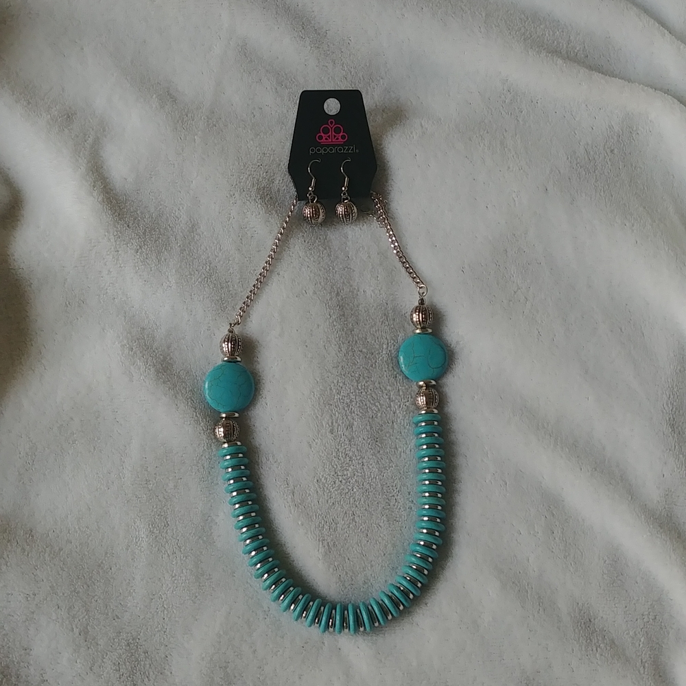Paparazzi Desert Revival blue necklace